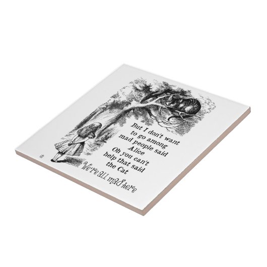 Alice im Wunderland; Cheshire-Katze mit Alice Fliese (Seite)