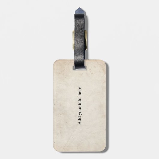 Alice im Wunderland; Cheshire-Katze mit Alice Gepäckanhänger (Rückseite vertikal)