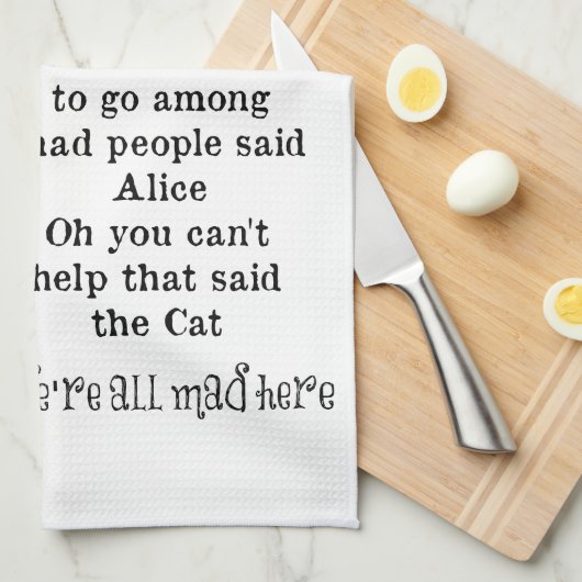 Alice im Wunderland; Cheshire-Katze mit Alice Handtuch (Viertel Falte)