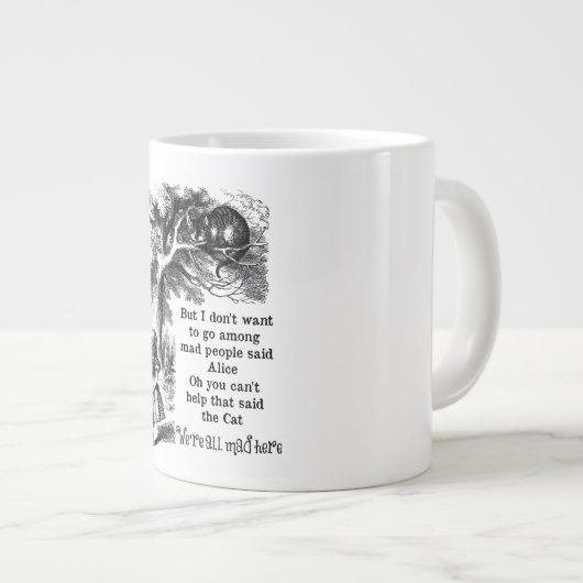 Alice im Wunderland; Cheshire Katze mit Alice Jumbo-Tasse (Vorderseite Rechts)