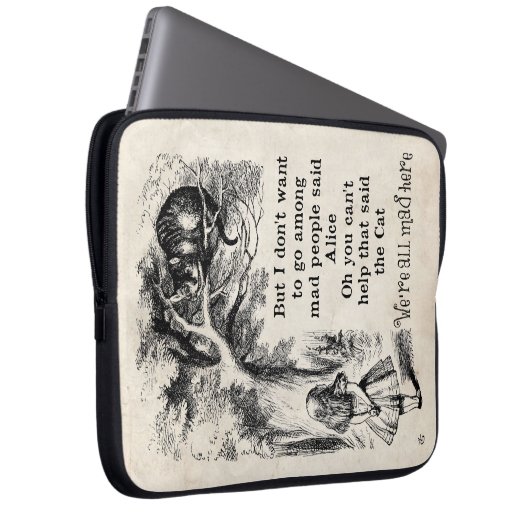 Alice im Wunderland; Cheshire-Katze mit Alice Laptopschutzhülle (Vorne Rechts)