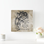 Alice im Wunderland; Cheshire-Katze mit Alice Quadratische Wanduhr (Zuhause)
