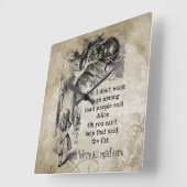 Alice im Wunderland; Cheshire-Katze mit Alice Quadratische Wanduhr (Winkel)