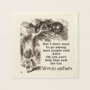 Alice im Wunderland; Cheshire-Katze mit Alice Serviette