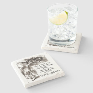 Alice im Wunderland; Cheshire-Katze mit Alice Steinuntersetzer