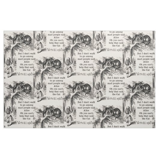 Alice im Wunderland; Cheshire-Katze mit Alice Stoff (Yard (91,4 cm))