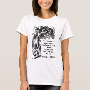 Alice im Wunderland; Cheshire-Katze mit Alice T-Shirt