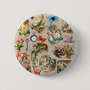 Alice im Wunderland – Cheshire‑Katzen‑Charaktere Button