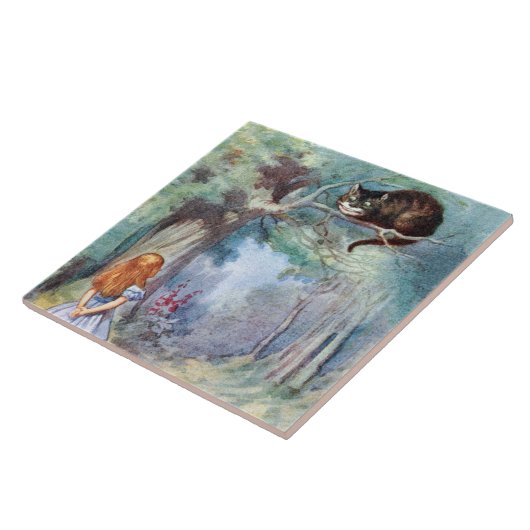 Alice im Wunderland-Cheshire-Katzen-Kunst-Fliese Fliese (Seite)
