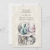 Alice im Wunderland-Cheshire-Tee-Party-Geburtstag Einladung (Rückseite)