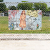 Alice im Wunderland Classic Cheshire Rabbit Alice Banner (Insitu)