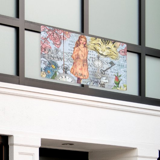Alice im Wunderland Classic Cheshire Rabbit Alice Banner (Äußeres Gebäude)