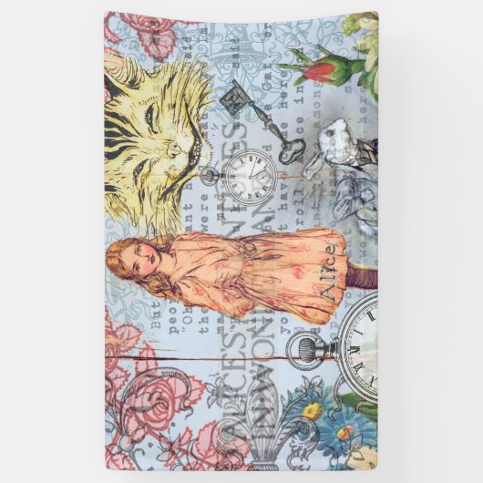 Alice im Wunderland Classic Cheshire Rabbit Alice Banner (Vertikal)