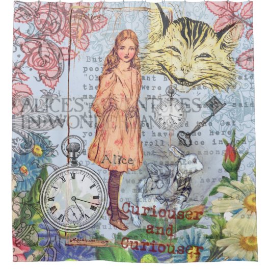 Alice im Wunderland Classic Cheshire Rabbit Alice Duschvorhang (Vorderseite)