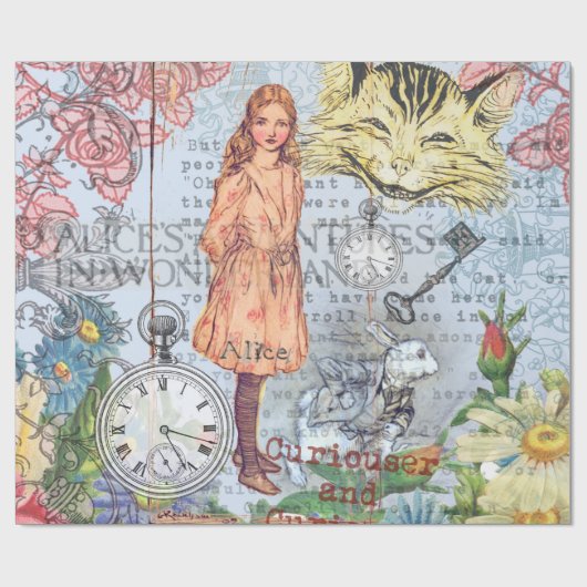 Alice im Wunderland Classic Cheshire Rabbit Alice Geschenkpapier (Flach)