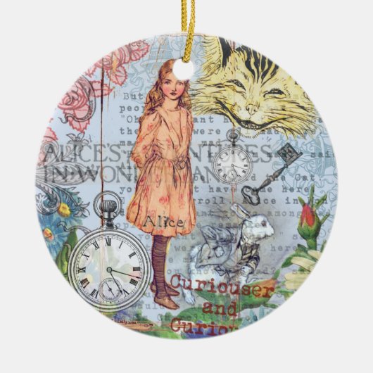 Alice im Wunderland Classic Cheshire Rabbit Alice Keramikornament (Vorne)