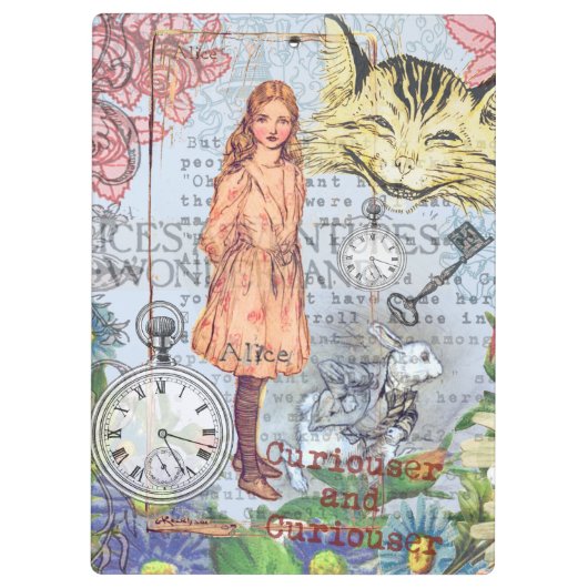 Alice im Wunderland Classic Cheshire Rabbit Alice Klemmbrett (Rückseite)