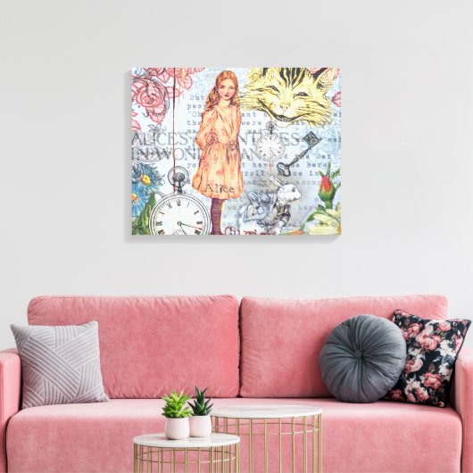 Alice im Wunderland Classic Cheshire Rabbit Alice Leinwanddruck (Insitu (Wohnzimmer))