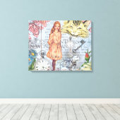 Alice im Wunderland Classic Cheshire Rabbit Alice Leinwanddruck (Insitu (Holzboden))