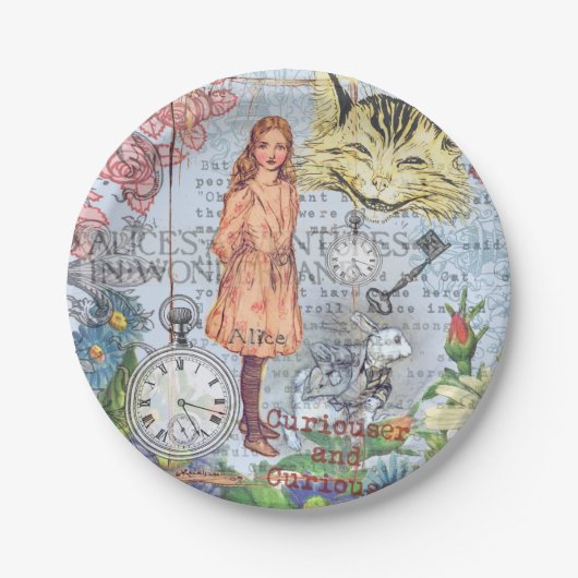 Alice im Wunderland Classic Cheshire Rabbit Alice Pappteller (Vorderseite)