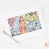 Alice im Wunderland Classic Cheshire Rabbit Alice Rechteckiger Aufkleber (Umschlag)