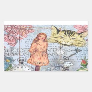 Alice im Wunderland Classic Cheshire Rabbit Alice Rechteckiger Aufkleber