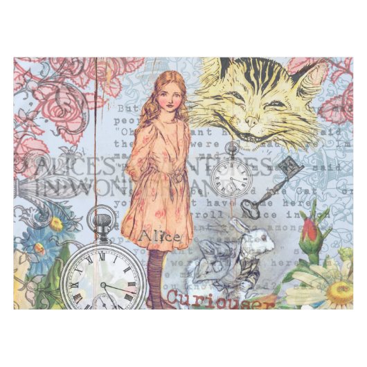 Alice im Wunderland Classic Cheshire Rabbit Alice Tischdecke (Vorderseite (Horizontal))