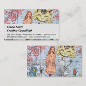 Alice im Wunderland Classic Cheshire Rabbit Alice Visitenkarte (Vorne/Hinten)