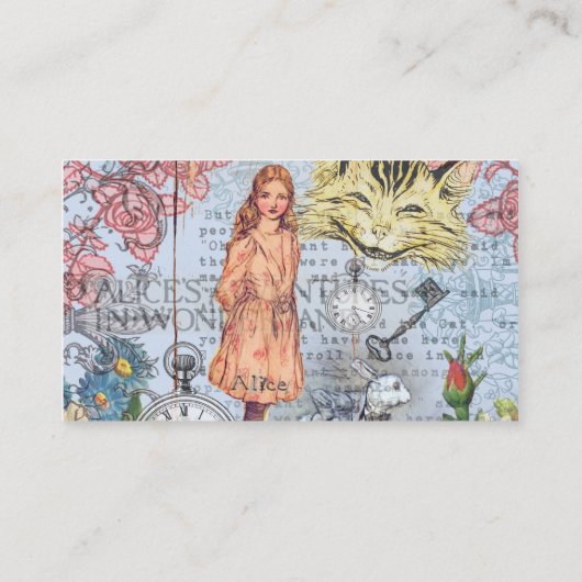 Alice im Wunderland Classic Cheshire Rabbit Alice Visitenkarte (Rückseite)