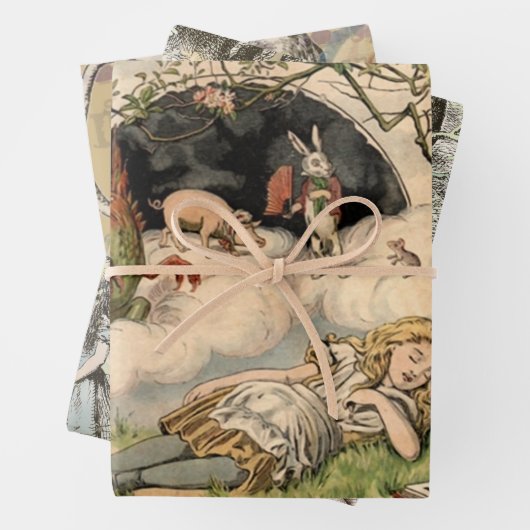 Alice im Wunderland Classic Illustration Geschenkpapier Set (Beispiel)
