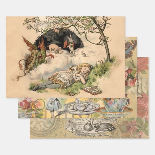 Alice im Wunderland Classic Illustration Geschenkpapier Set (Set)