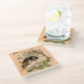 Alice im Wunderland Classic Illustration Glasuntersetzer (Schrägansicht)