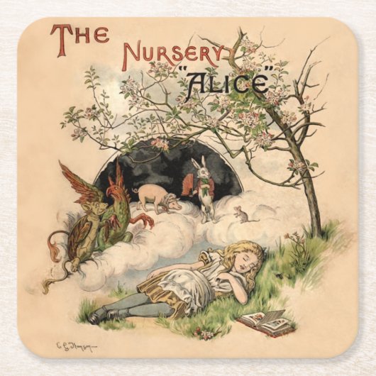 Alice im Wunderland Classic Illustration Rechteckiger Pappuntersetzer (Vorderseite)