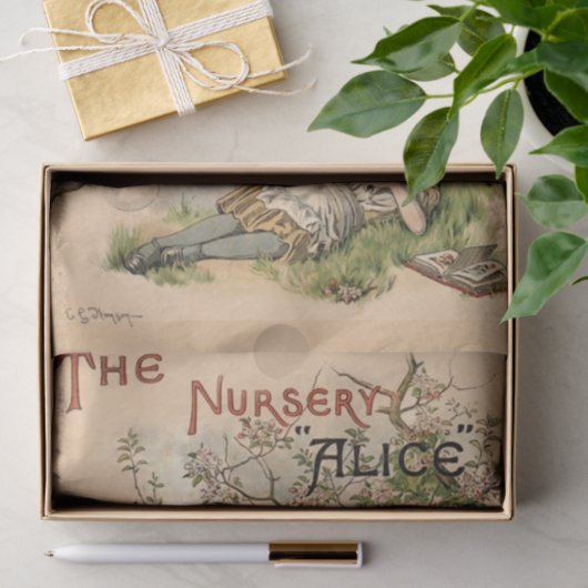 Alice im Wunderland Classic Illustration Seidenpapier (Geschenk)