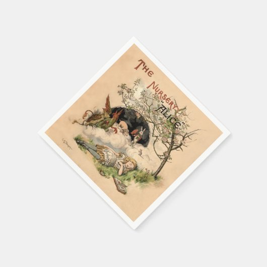 Alice im Wunderland Classic Illustration Serviette (Ecke)