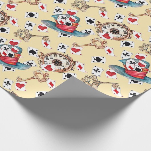 Alice im Wunderland Collage Weihnachtsgeschenk Geschenkpapier (Ecke)