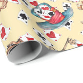 Alice im Wunderland Collage Weihnachtsgeschenk Geschenkpapier (Rolleneckpunkt)