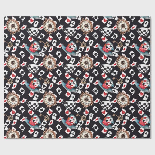 Alice im Wunderland Collage Weihnachtsgeschenk Geschenkpapier (Flach)