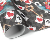 Alice im Wunderland Collage Weihnachtsgeschenk Geschenkpapier (Rolleneckpunkt)