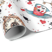 Alice im Wunderland Collage Weihnachtsgeschenk Geschenkpapier (Rolleneckpunkt)