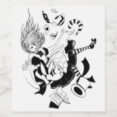 Alice im Wunderland: coole grafische Darstellung Weinetikett (Einzelnes Label)