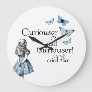 Alice im Wunderland Curiouser Butterfly Clock Große Wanduhr