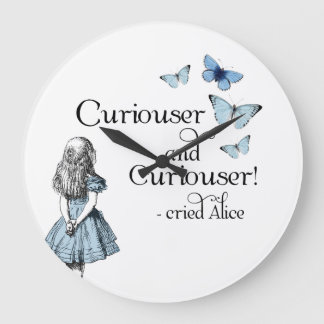 Alice im Wunderland Curiouser Butterfly Clock Große Wanduhr