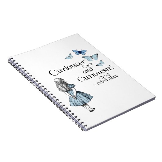 Alice im Wunderland Curiouser Butterfly Notebook Notizblock (Rechte Seite)
