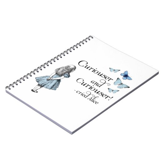 Alice im Wunderland Curiouser Butterfly Notebook Notizblock (Linke Seite)
