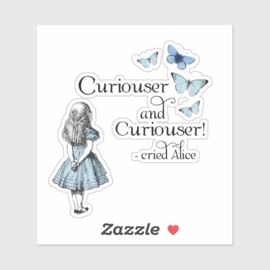 Alice im Wunderland Curiouser Butterfly Sticker (Blatt)