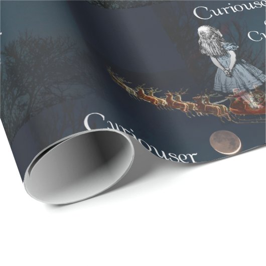 Alice im Wunderland Curiouser Santa Wrapping Geschenkpapier (Rolleneckpunkt)