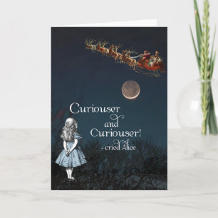 Alice im Wunderland Curiouser Weihnachtsmann Weihn Feiertagskarte