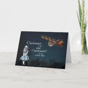 Alice im Wunderland Curiouser Weihnachtsmann Weihn Feiertagskarte
