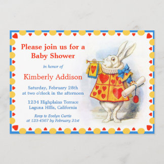 Alice im Wunderland Custom Baby Dusche lädt ein Einladung